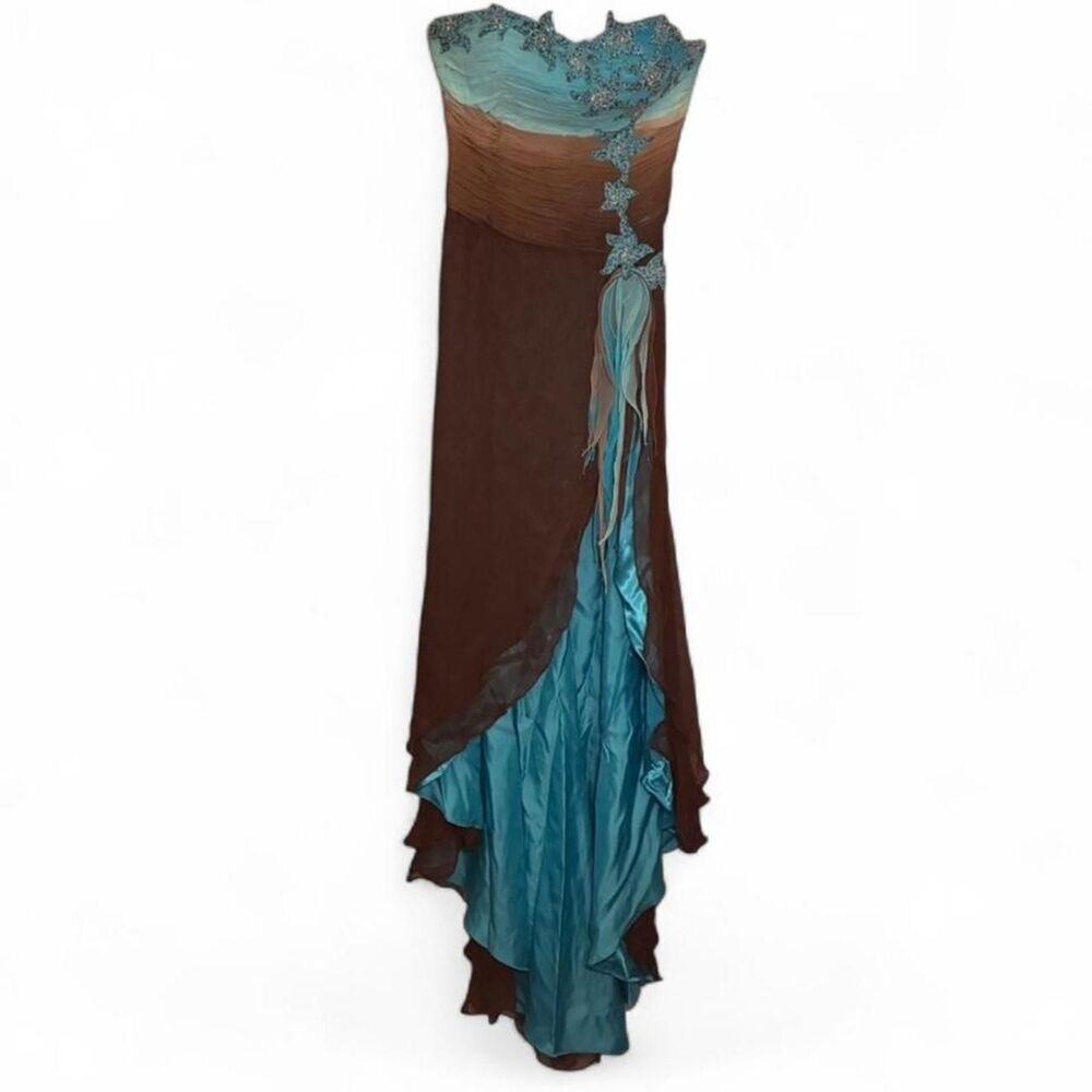 Alyce-designs Women's Blue and Brown Dress